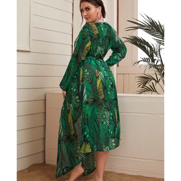 Nature-Inspired Polyester Floral & Leaf Print Shrug | Stylish Coverup for Women | Dazzleup
